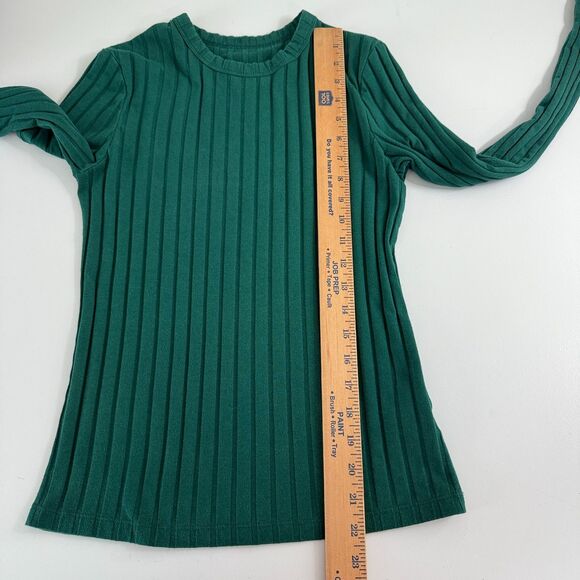 A New Day Women's Long Sleeve Ribbed Green Tee Top Size S Small - Picture 8 of 10